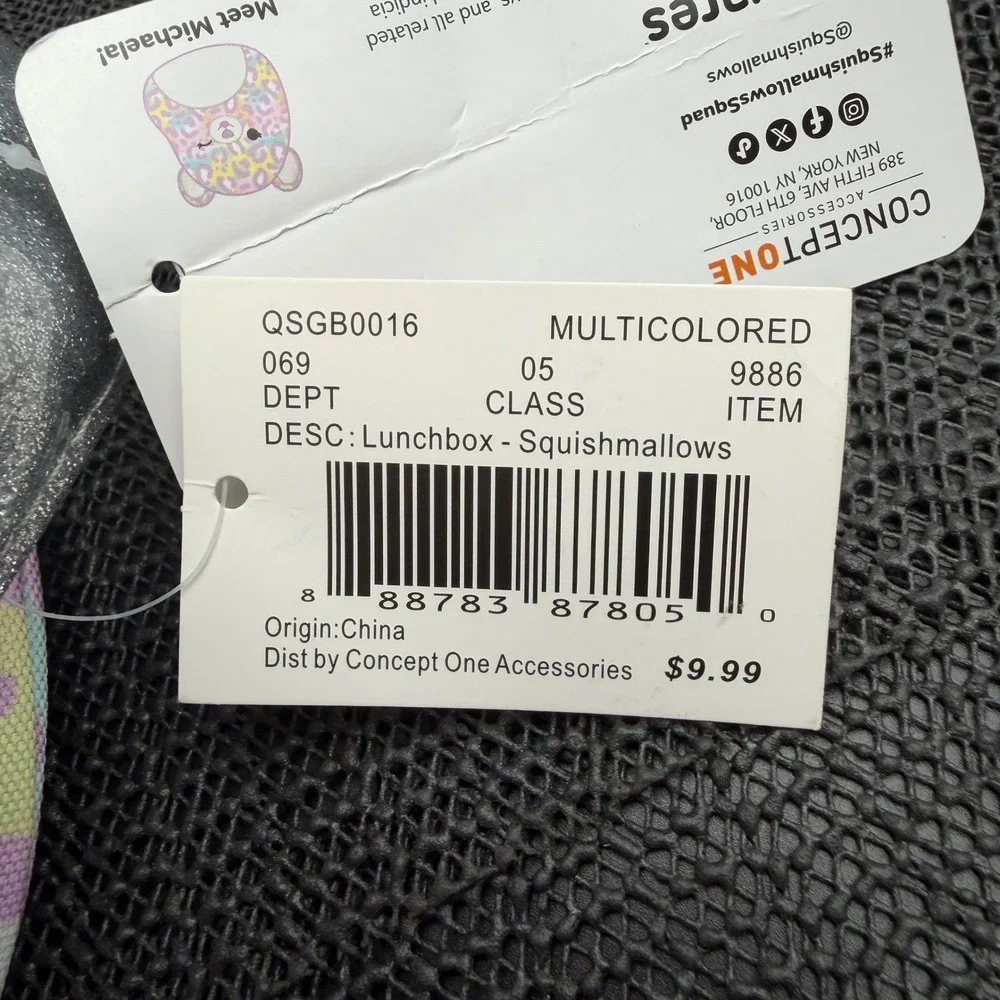 Squishmallows Michaela Leopard Lunchbox PastelRainbow Cheetah Print QSGB0016 NEW